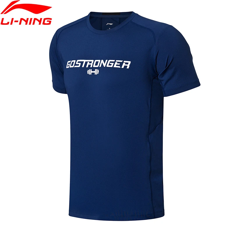 Li Ning Для мужчин тренировочная Футболка Slim Fit 87% полиэстер 13% спандекс подкладка
