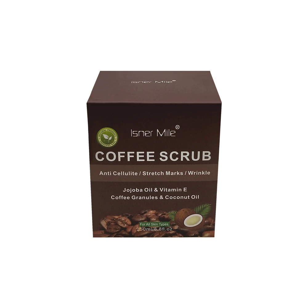 ISNER MILE coffee скраб натуральный Kaffee скраб мощный Отшелушивающий кокосовое масло Увлажняющий скраб для кожи с морской солью 250 мл
