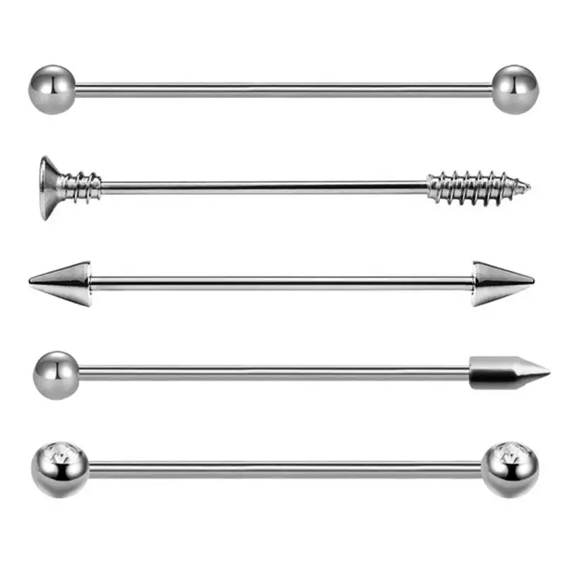 5 шт. Нержавеющая сталь ушной хрящ Хеликс Серьги козелка пирсинг Спайк Длинные