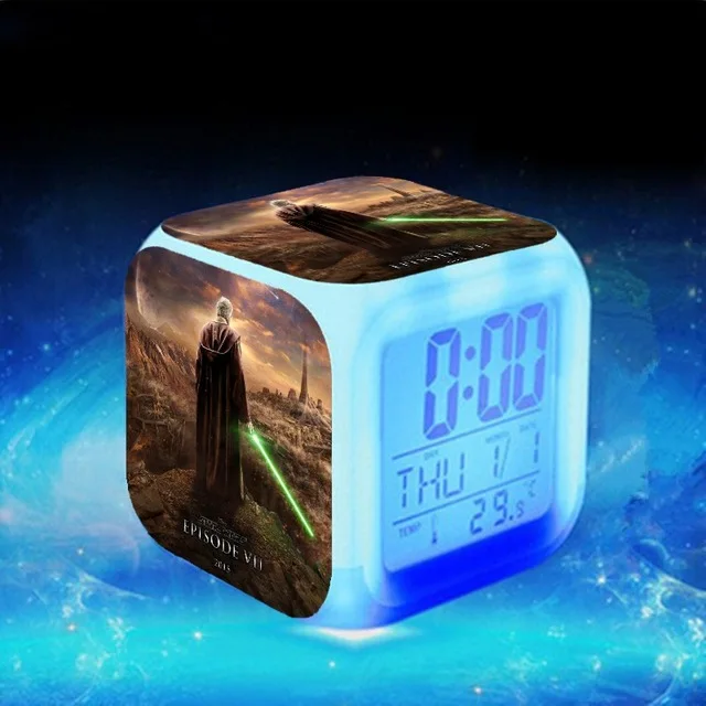 Сливовый Звездные Войны Пробуждение reloj despertador reveil enfant BB-8 Будильник цифровой светодиодный Klok Relogio De Mesa Wake Up часы - Цвет: Сливовый
