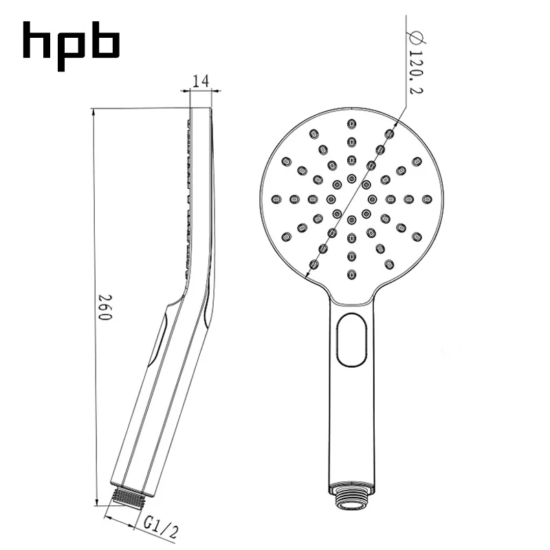 HPB круглая форма 3 распылителя настройки ручной для экономии воды насадки для душа с душевым шлангом и кронштейном держатель Матовый Черный H1105