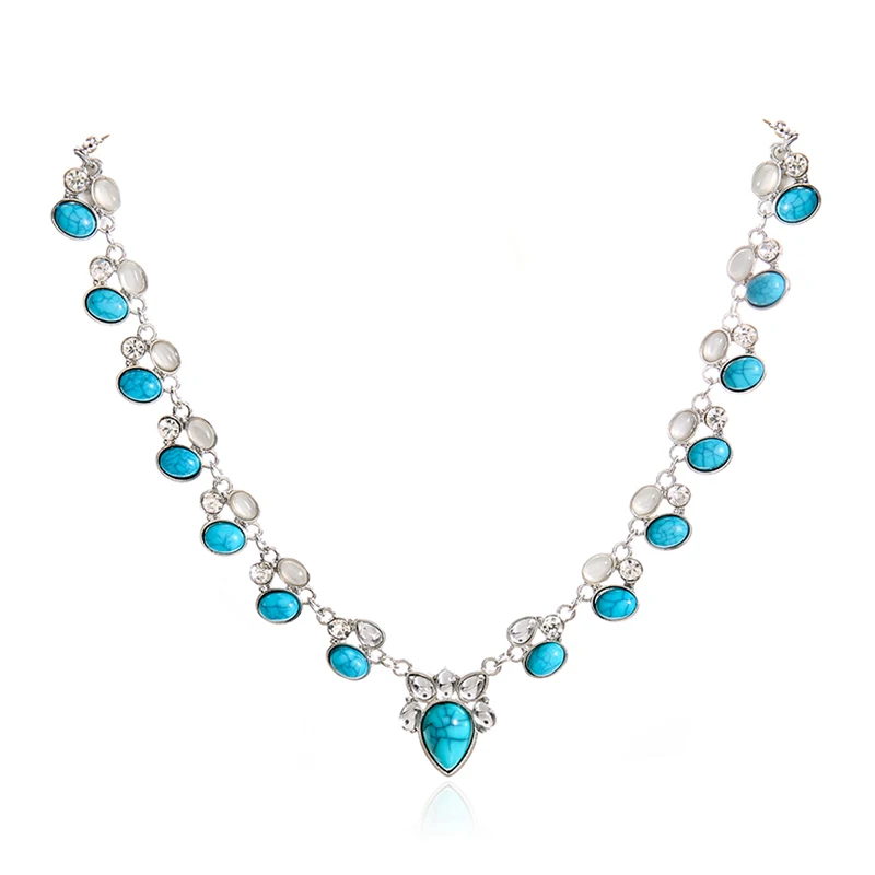 1 шт. Модные Изящные серьги в форме капли воды овальный опал камень кулон ожерелье