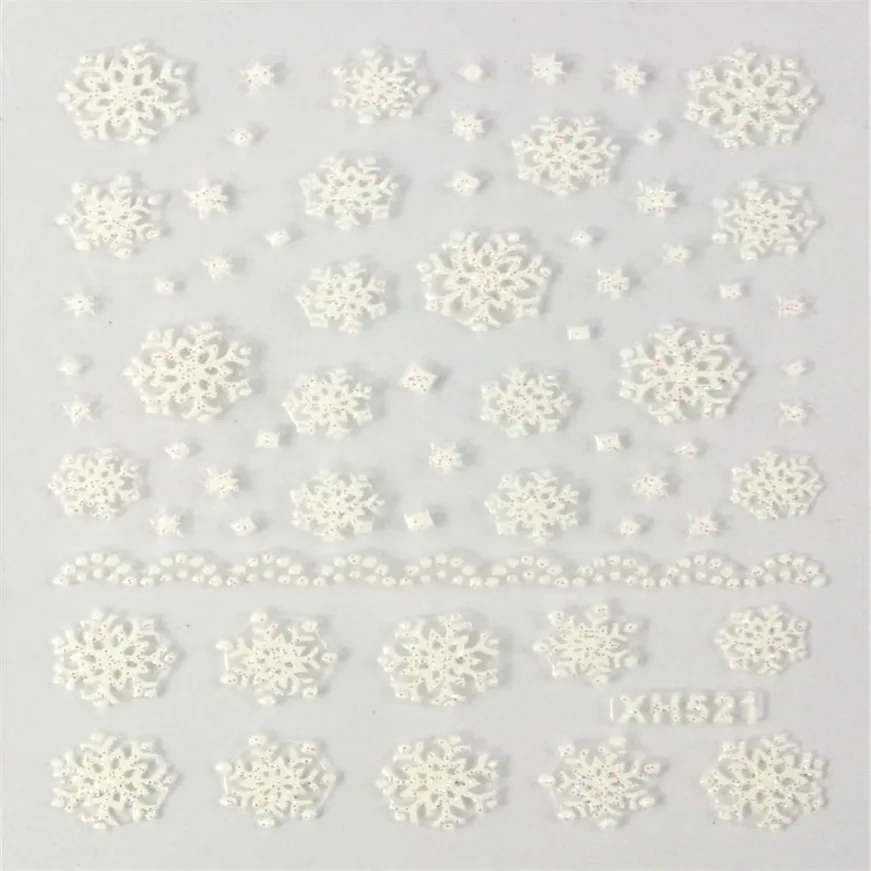 2017 A # дизайн ногтей рождественские наклейки для украшение Снежинка Дизайн XH521 |