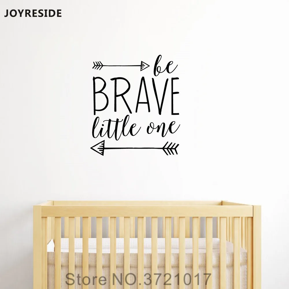 

JOYRESIDE Quote Be Brave Little One Wall Quotes Wall Decal Vinyl Sticker Nursery Decor For Kids Bedroom Word Art Mural XY184