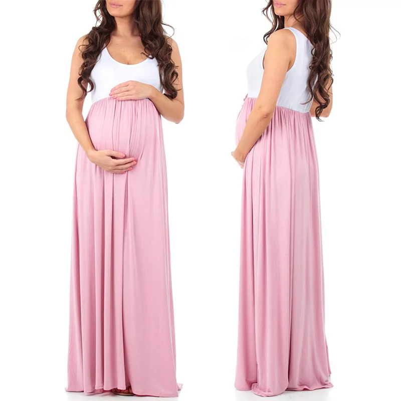 Длинное платье для беременных женщин летние платья макси фотография