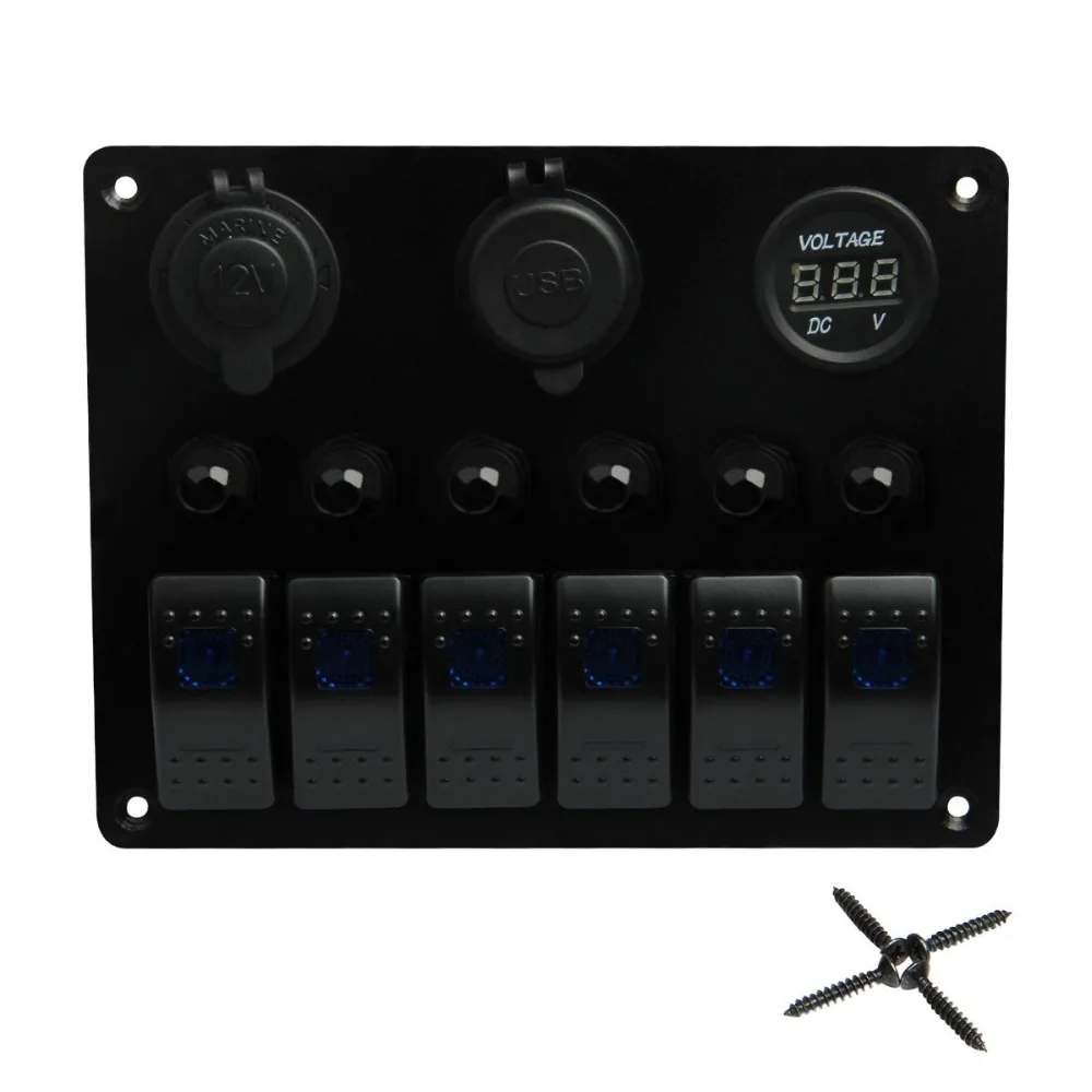 6 банд кулисный переключатель панель для RV морских автомобилей Грузовик Лодка