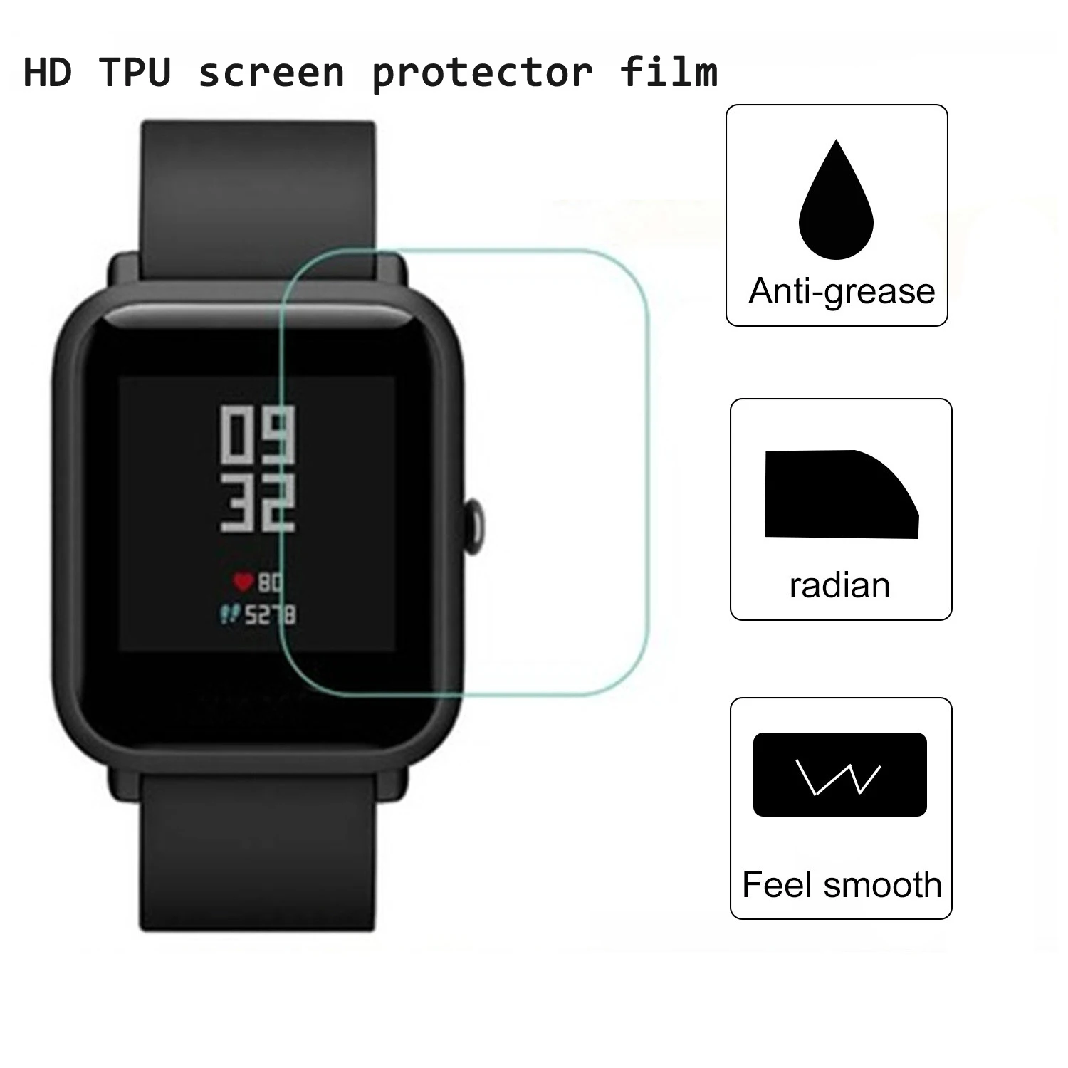 7 шт./упак. ремешок для часов из нержавеющей стали для Xiaomi Huami amazfit bip Youth Metal replacment наручный защитный ремень Чехол+ пленка для экрана