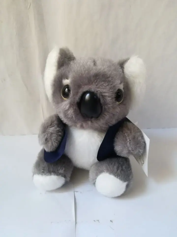 

mini 10cm lovely gray koala plush toy blue coat koala soft doll baby toy Christmas gift s2157