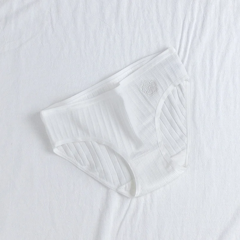 white SP& CITY, модные хлопковые трусики с цветочной вышивкой, женское нижнее белье, сексуальное нижнее белье, стринги, трусы для девушек, розовые бесшовные трусы - Цвет: white