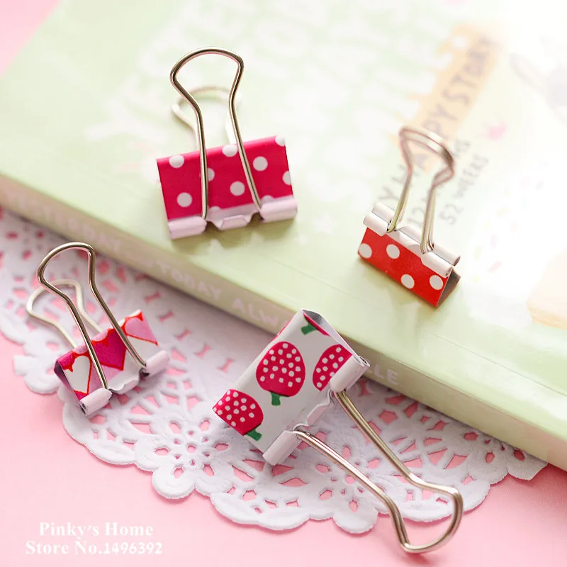 Металлические зажимы для бумаги с цветочным узором 24 шт./лот держатель записей