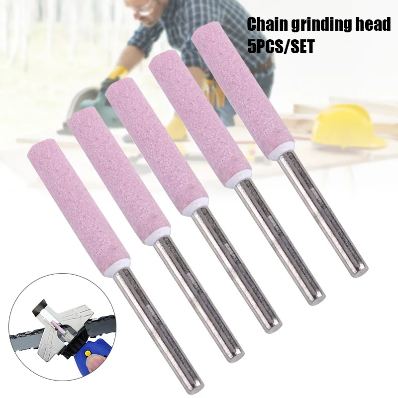 5 Pcs 4.8mm Chainsaw Sharpener Burr Chain Saw Grinding Stone File 2019ing | Дом и сад