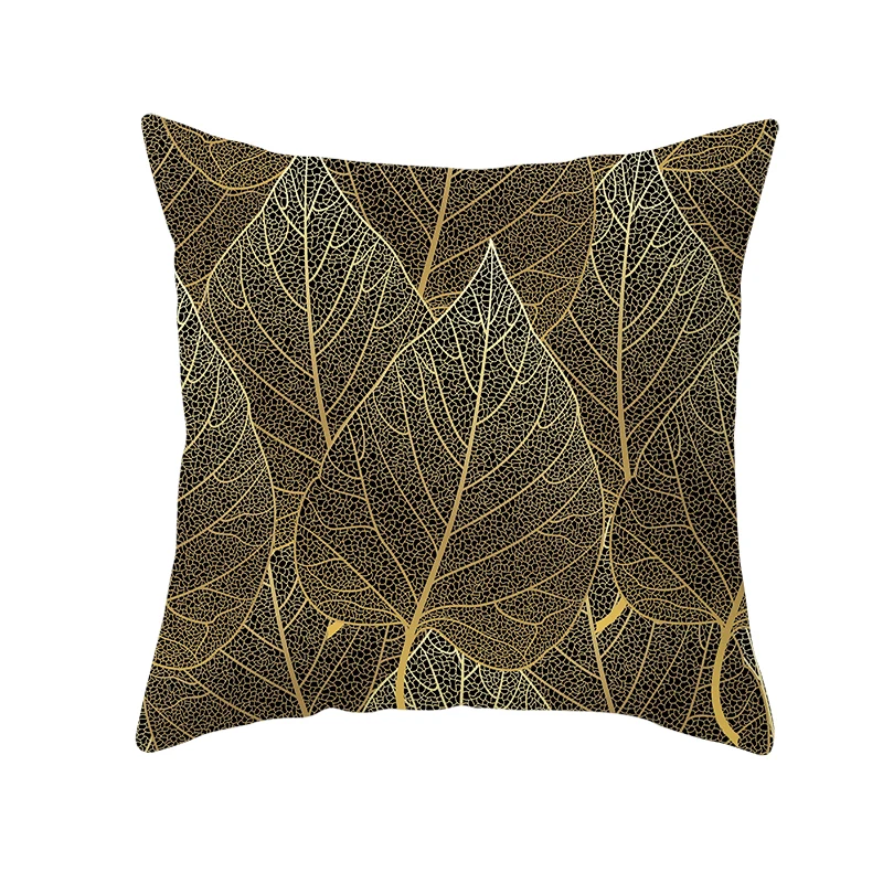 Mling 1 шт. 45x45cmBlack Gold Leaf наволочка персиковая наволочка Талия Подушка полиэстер Подушка Чехол