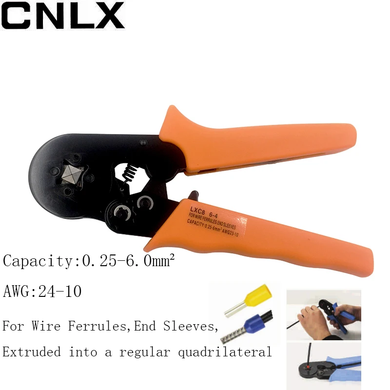 Саморегулируемые обжимные клеммы мини-типа ручные инструменты LXC8 6-4 LXC8 6-6 LXC8 16-4 фриктные плоскогубцы Емкость для обжима 0,25-16 мм2