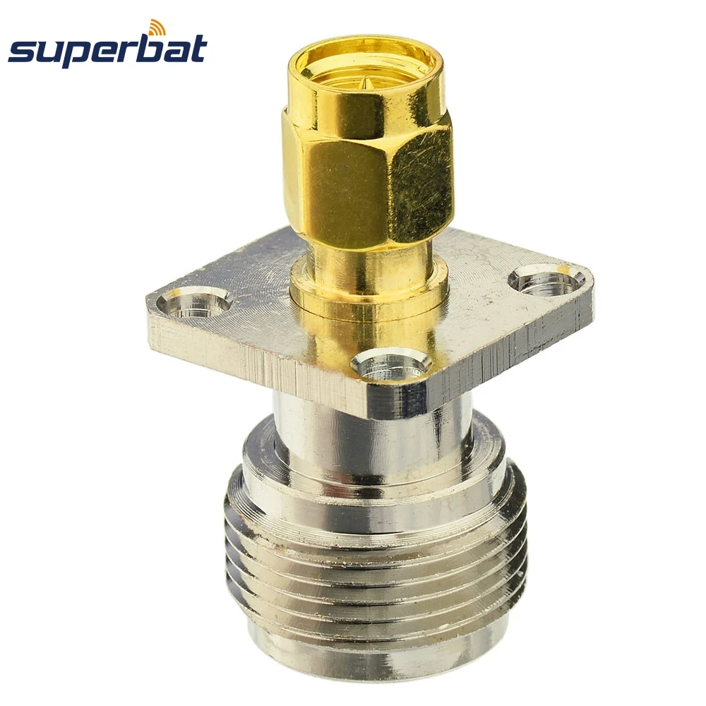 Superbat 5pcs SMA-N SMA Male to N Female Panel Mount Straight RF Coaxial Connector