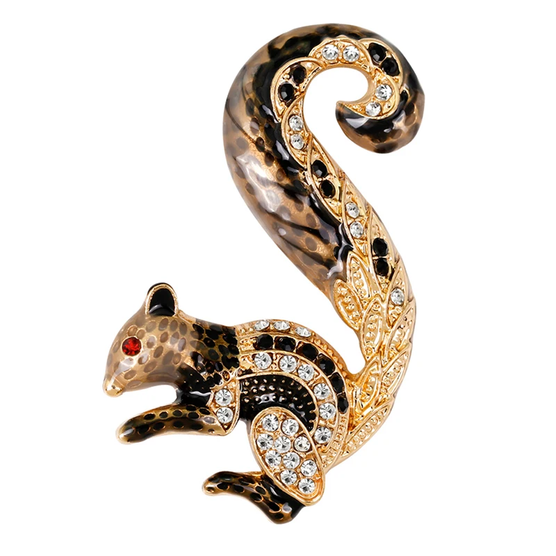 Женская Брошь в виде белки с искусственным кристаллом | Украшения и аксессуары