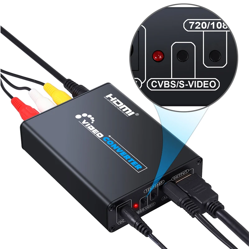 720p 1080p AV к HDMI CVBS Композитный S-видео R/L RCA кабель 3 конвертер адаптер Upscaler для игр |