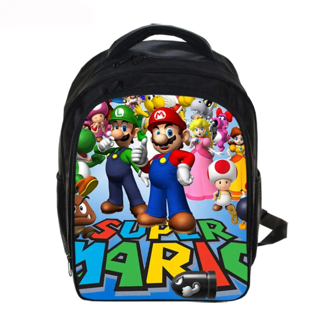 mario 11 13 дюймов мультфильм Марио Соник дети рюкзак в детский сад школьная сумка детская печать рюкзаки для девочек и мальчиков Mochila - Цвет: mario 11