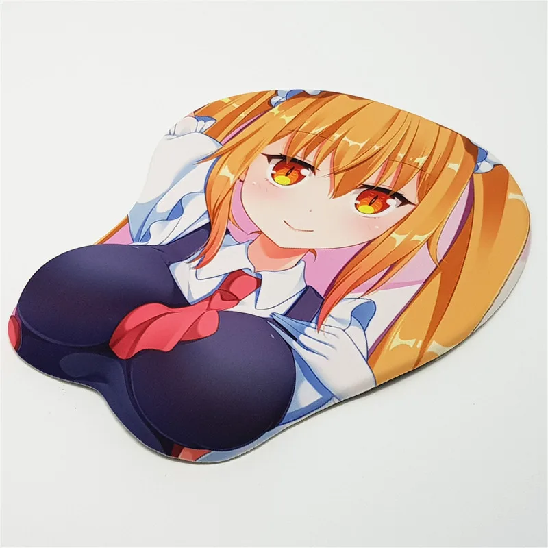 Кобаяши-сан Чи нет дракона горничной! Аниме Ecchi 3D коврик для мыши груди с силиконовым гелем грудь отдых 26*22 см 2WAY