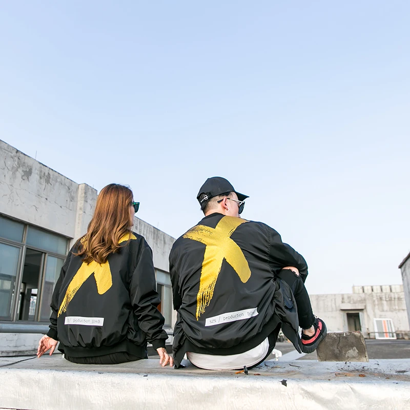 Drop Shipping Okami Bomber Jacket Couples Autumn Korean Coat Male Brush Paint Slogan Pilot Men Fashion Jackets US Size XS-XL | Мужская