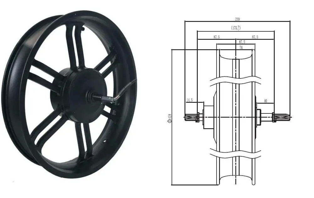 24v36v48v350w бесщеточный редукторный двигатель постоянного тока + Переднее колесо 20