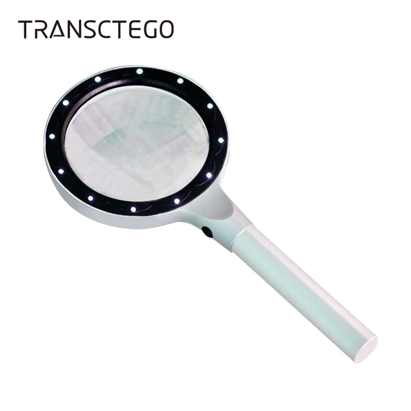 Лупа со светодиодной подсветкой увеличительное стекло 10 кратное увеличение HD 20