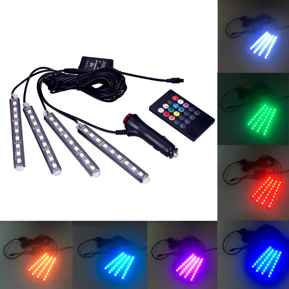 Интерьер автомобиля свет Светодиодные полосы света RGB атмосферная лампа для peugeot