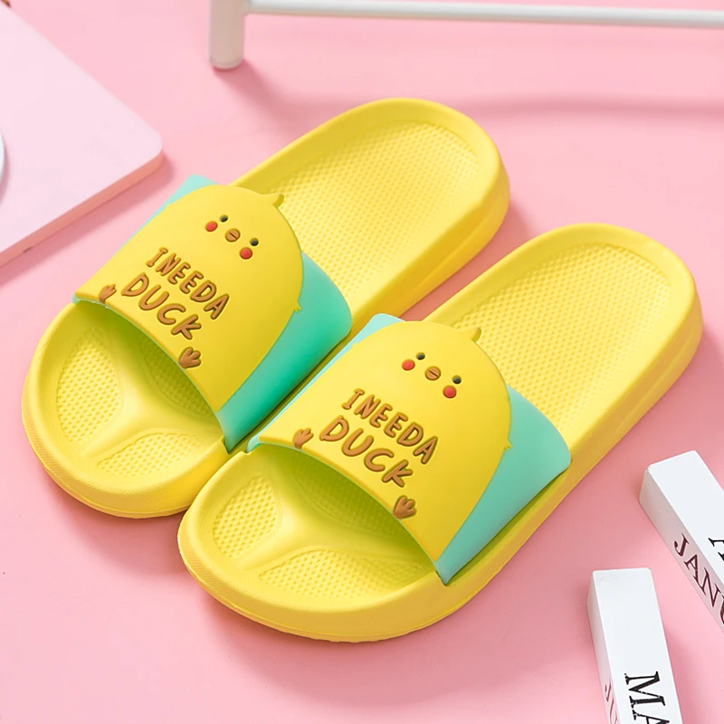 Женские тапочки с рисунком утка кролик панда щенок летние пляжные шлепанцы