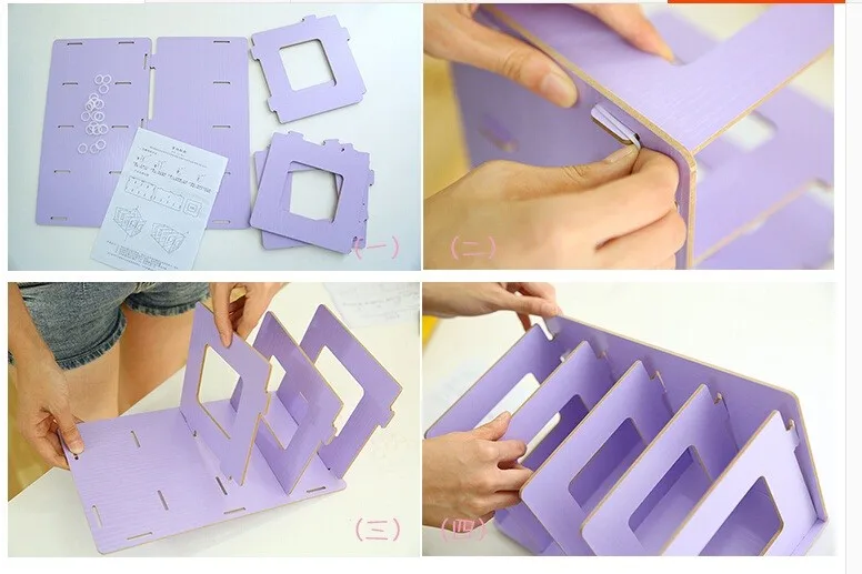 Творческий DIY деревянный стол коробка журналов и книг organizebookshelts офисное хранение файл Книга лоток стол аксессуары Органайзер
