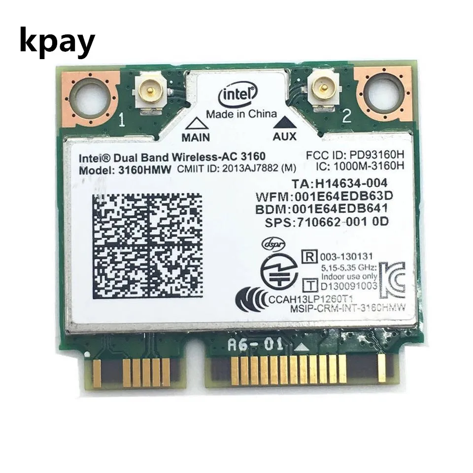 Двухдиапазонный беспроводной AC для Intel 3160 3160HMW 802.11ac Wifi + Bluetooth 4 0 Mini PCI e карта 2 4G и 5