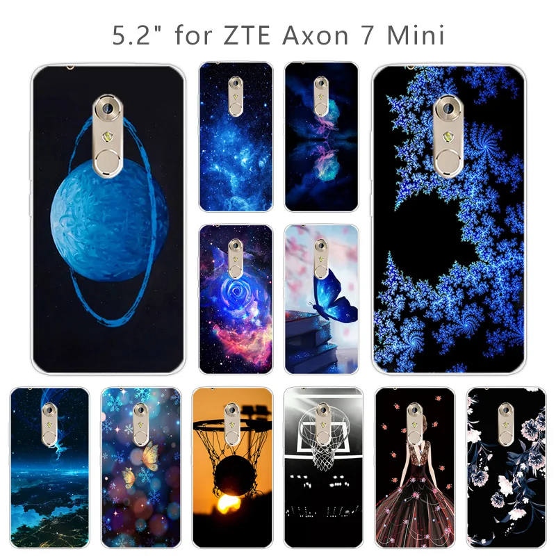 5 2 дюйма для ZTE Axon 7 мини прозрачные чехлы телефона мягкая силиконовая синяя
