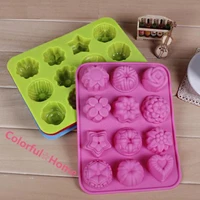 angrly 2016cm high quality diy kitchen muffin cake bakeware 12 flowers silicone rubber baking mould chocolate egg tart mold