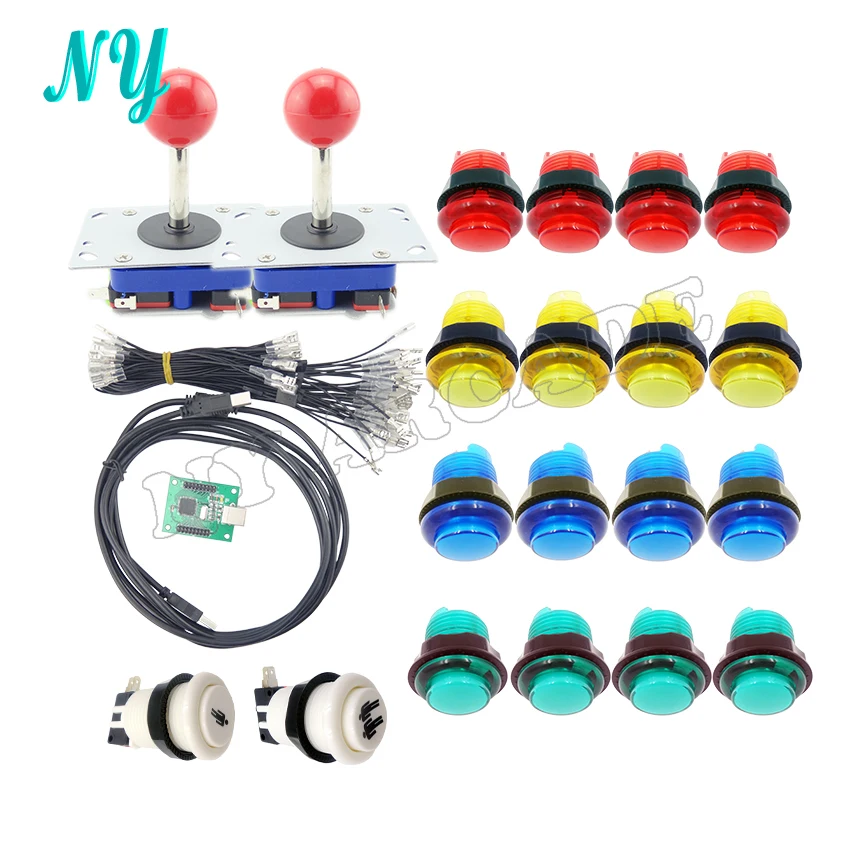 Аркады Части Связки Комплект для 2 Игрока С Zippy Джойстик led кнопка с