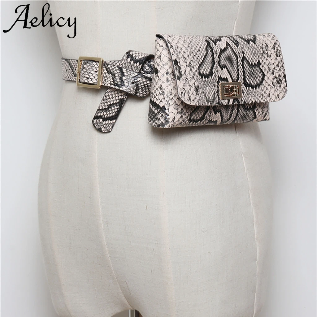 Поясная Сумка Aelicy Женская поясная сумка из змеиной кожи высокого качества с
