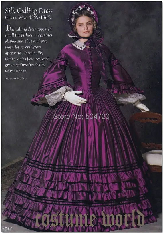 

Custom-madeR-702 Vintage Costumes 1860s Civil War Southern Belle Ball wedding Dress/Gothic Lolita Dress Victorian dresses