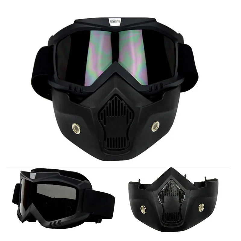 2019 new popular black antifogging Motorcycle goggles with Removable mask windproof ski motorbike Knight | Автомобили и мотоциклы