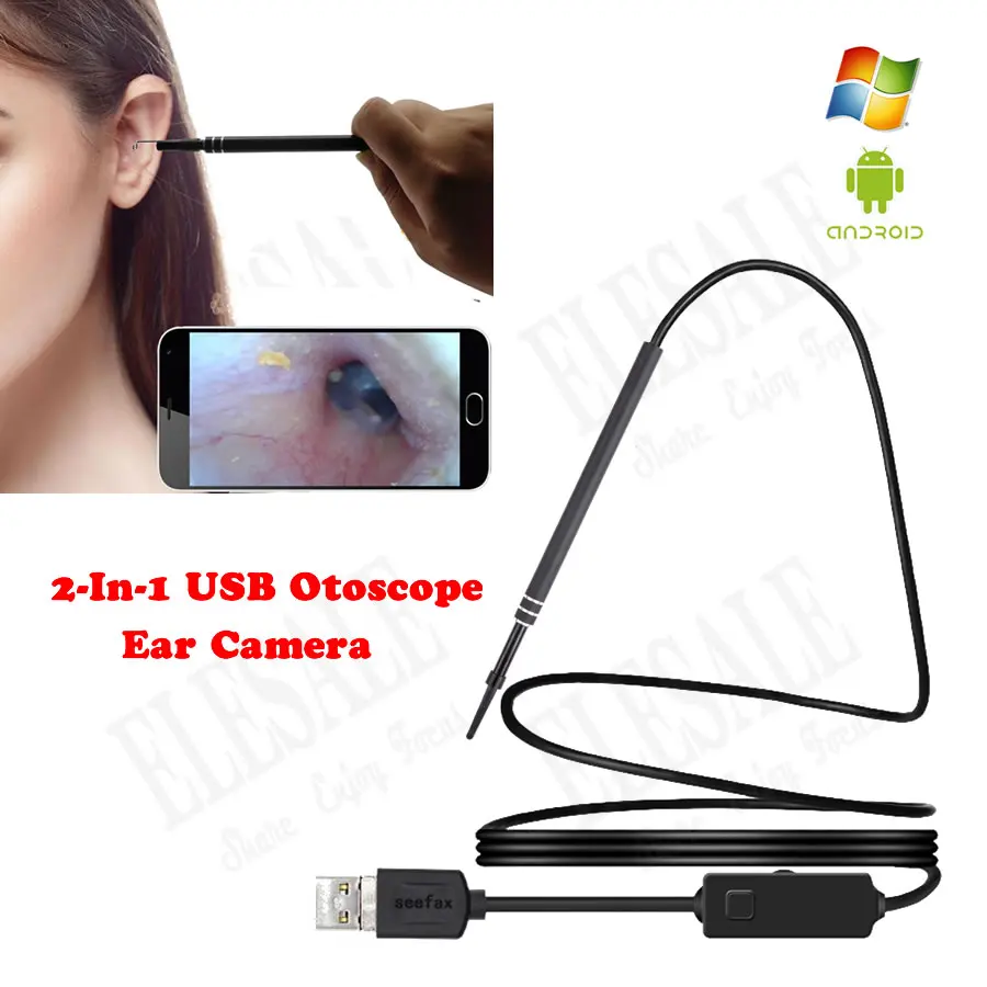 USB отоскоп 2 в 1 высокого качества для ушной камеры OTG Xiaomi Samsung Android ПК очистка ушей