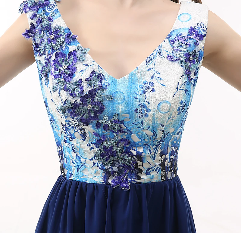 Длинные Вечерние Платья с цветочным принтом 2020 кружевное платье V образным