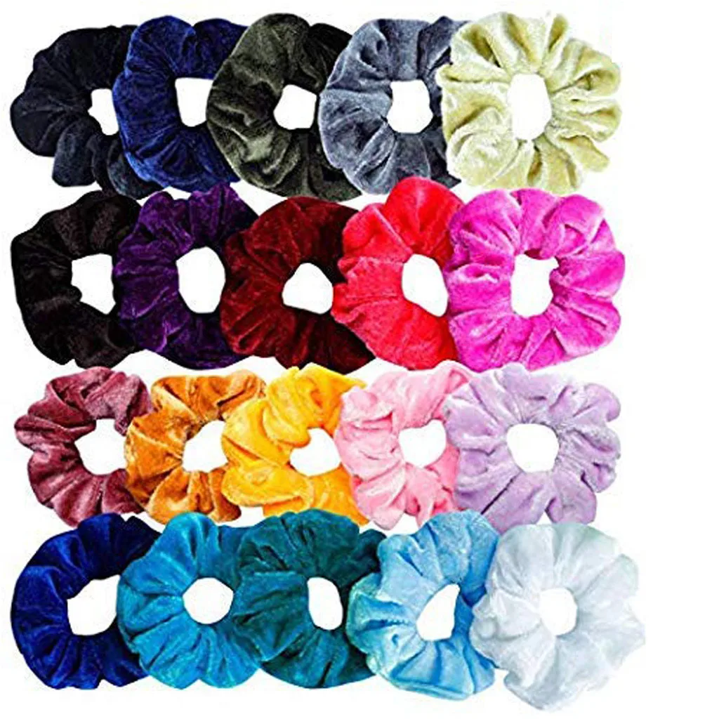 

6pcs Velvet Band Scrunchie Elastic Hair Ties Headwear Rope Adult Rope Accessories Band Simple Ties 2021