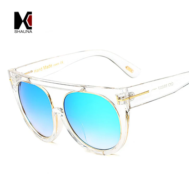SHAUNA модные плоские женские солнцезащитные очки ретро мужские открытые оправа с