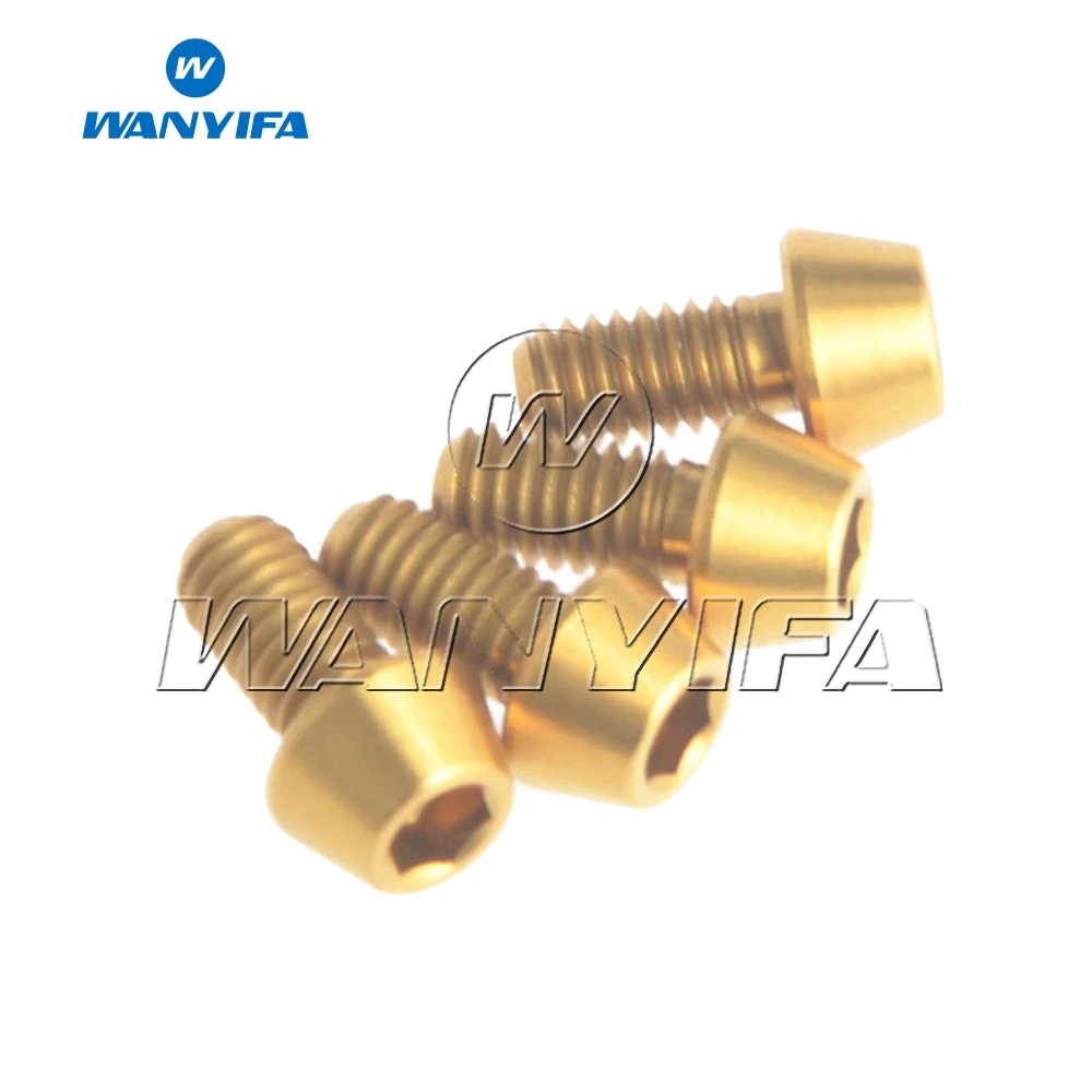 Wanyifa 4 шт. Титановые Болты Винты M4x8mm конические болты для велосипеда Детали руля