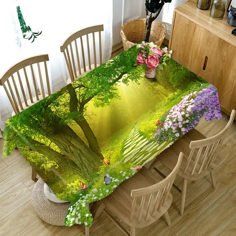 3D скатерть с рисунком горного водопада полиэстер Пылезащитная настольная ткань