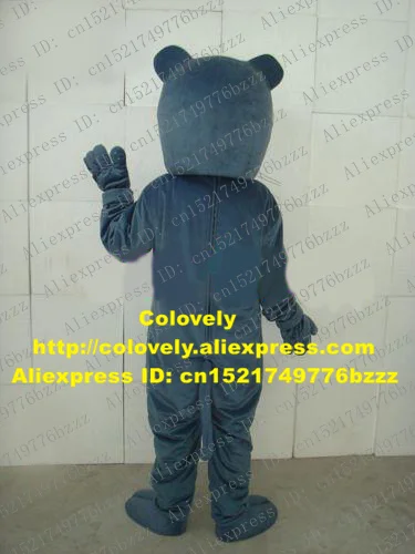 New Blue Panther Mascot Costume Mascotte Leopard Pard Cougar Jaquar With Green Bright Eyes Big Red Nose Adult No.768 Free Ship |
