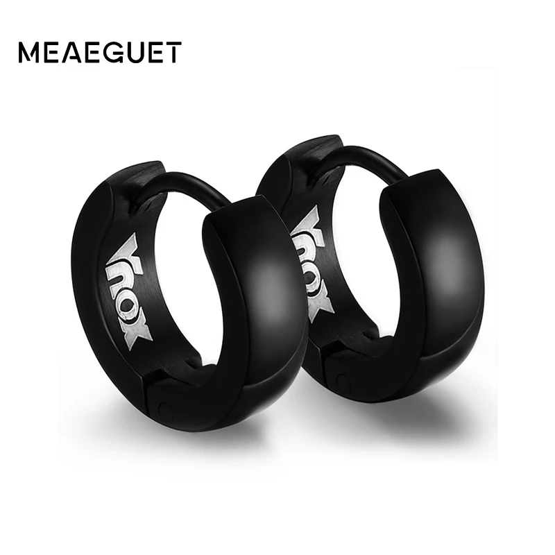 Meaeguet, серьги Huggie в стиле рок, панк, нержавеющая сталь, уникальные маленькие серьги-кольца для мужчин и женщин, 4 цвета