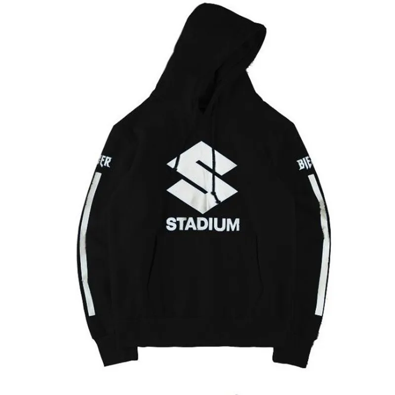 black HZIJUE Bieber Stadium whoose Tour флисовые желтые толстовки В Стиле Хип-хоп с полосатым принтом уличная толстовка мужская кофта с капюшоном в стиле "SWAG" S-XXL - Цвет: black