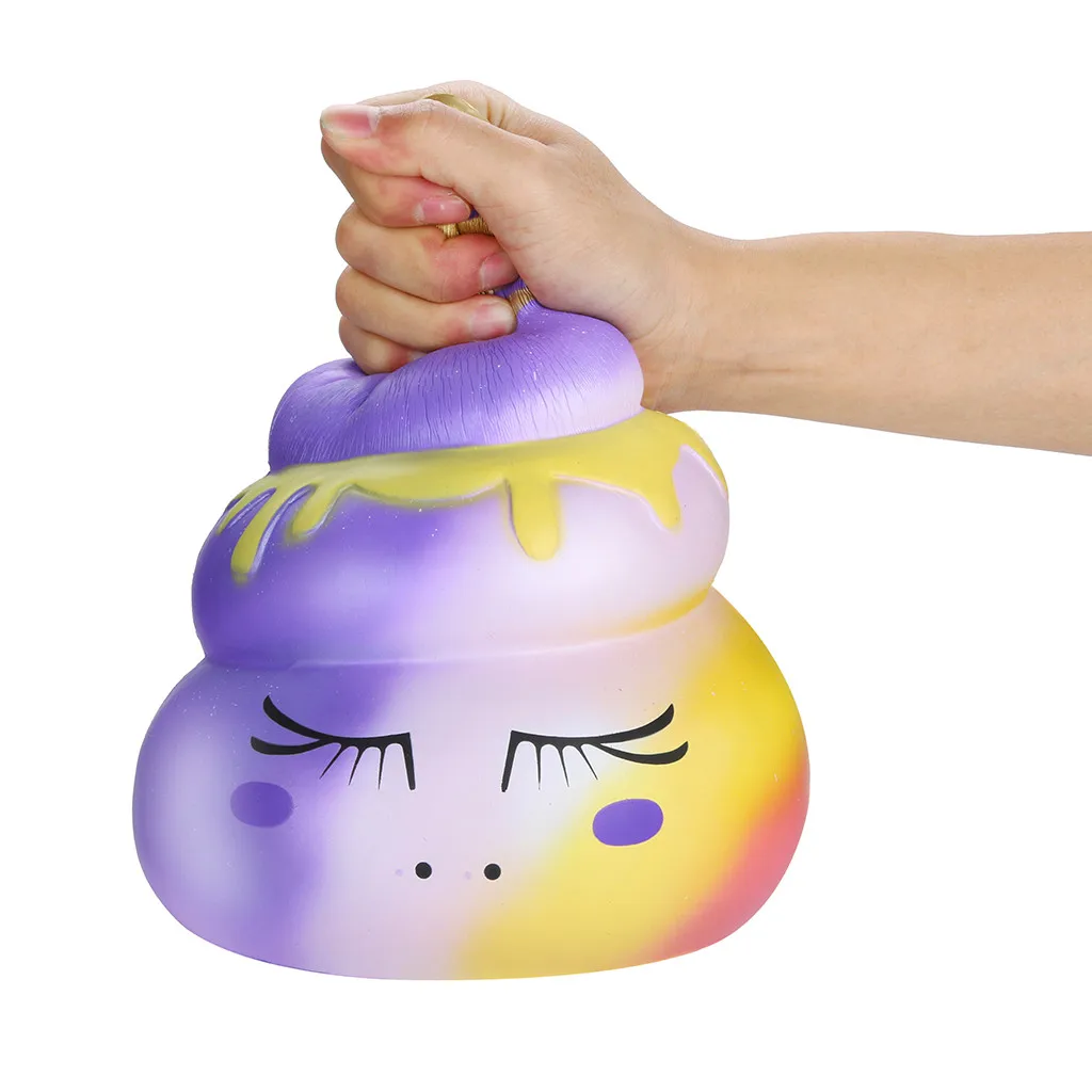 Игрушка давилка для взрослых Дети Kawaii Jumbo Unicornor Poo Spuer медленно поднимающийся крем