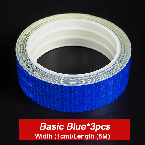 Blue-3PCS-1cm Наклейка для велосипеда victgoal, s набор, наклейка, Светоотражающая наклейка, лента для велосипеда, светоотражающая лента, наклейка 1 см/2 см, велосипедное колесо, Аксессуары для велосипеда - Цвет: Blue-3PCS-1cm