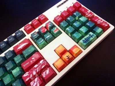 1 комплект 60/87/104 ключи море Стиль PBT сублимационный Шапки белая освещенная