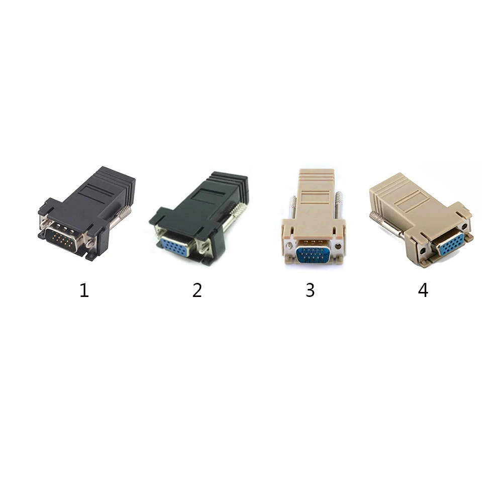 1Pcs Extender VGA Male/Female to LAN CAT5 CAT6 RJ45 Network Cable Adapter | Электроника