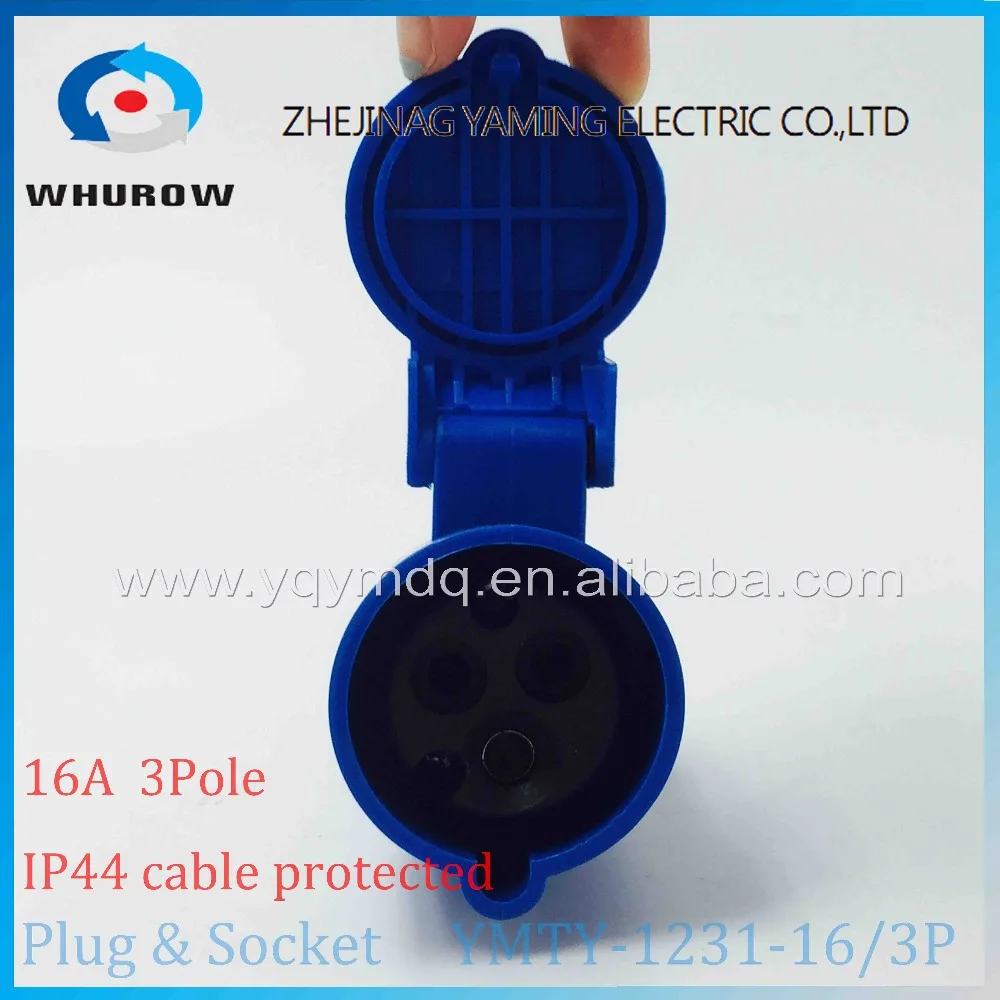 Защищенный от брызг кабель IP44 защищенный штекер и гнездо пластиковый 3 P