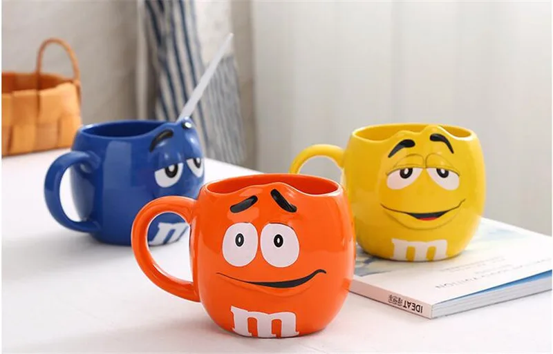 M& M кружки для кофе завтрак чайные чашки и кружки с ложкой керамическая большая емкость mark творческая посуда